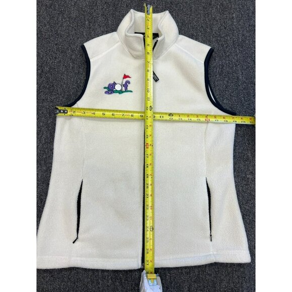 Eddie Bauer Vintage Womens Polartec Pockets Zip Golf Graphic Fleece Vest Sz M - Picture 8 of 16